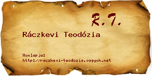 Ráczkevi Teodózia névjegykártya
